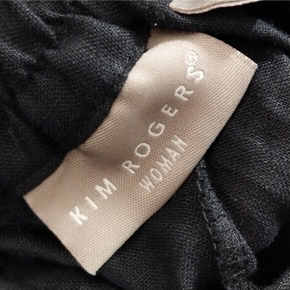 KIM ROGERS! PURE LINEN! RICH BLACK CROPPED , NOTCHED ANKLE PANTS, SLACKS! SZ 1X - Picture 8 of 11